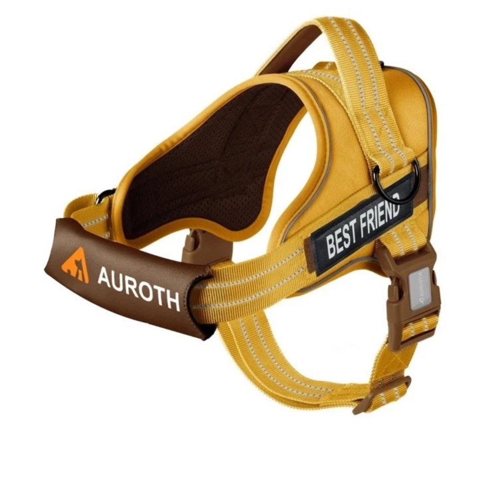 AUROTH No Pull Dog Harness, Tan size Medium, New- Soft Padded
